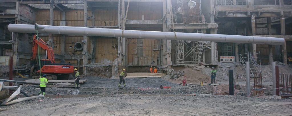 Main ground sewer lifting in a Chemical factory renovation project